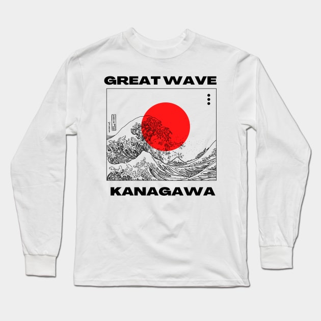 Great Wave Kanagawa Long Sleeve T-Shirt by UrbanBlazeStudio